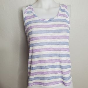 She Loves || Blue White Purple Striped Tank Top NWT